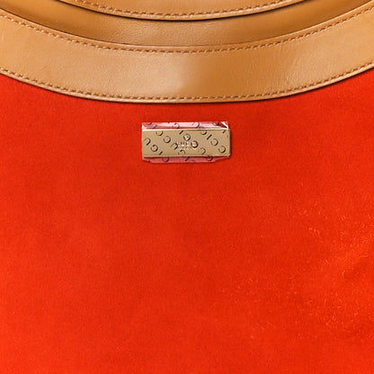 Gucci Suede Calfskin Bamboo Handle Jackie O Hobo Orange 9 of 13