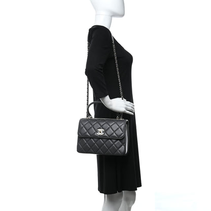 Chanel Lambskin Quilted Small Trendy CC Dual Handle Flap Bag Grey 2 of 9