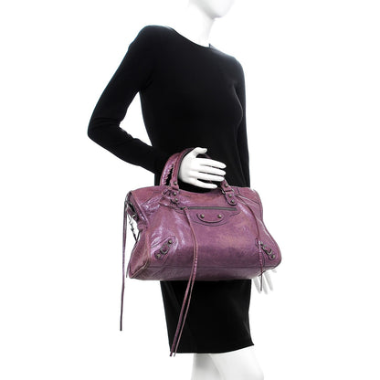 Balenciaga Agneau Classic Hardware City Metallic Purple 2 of 13