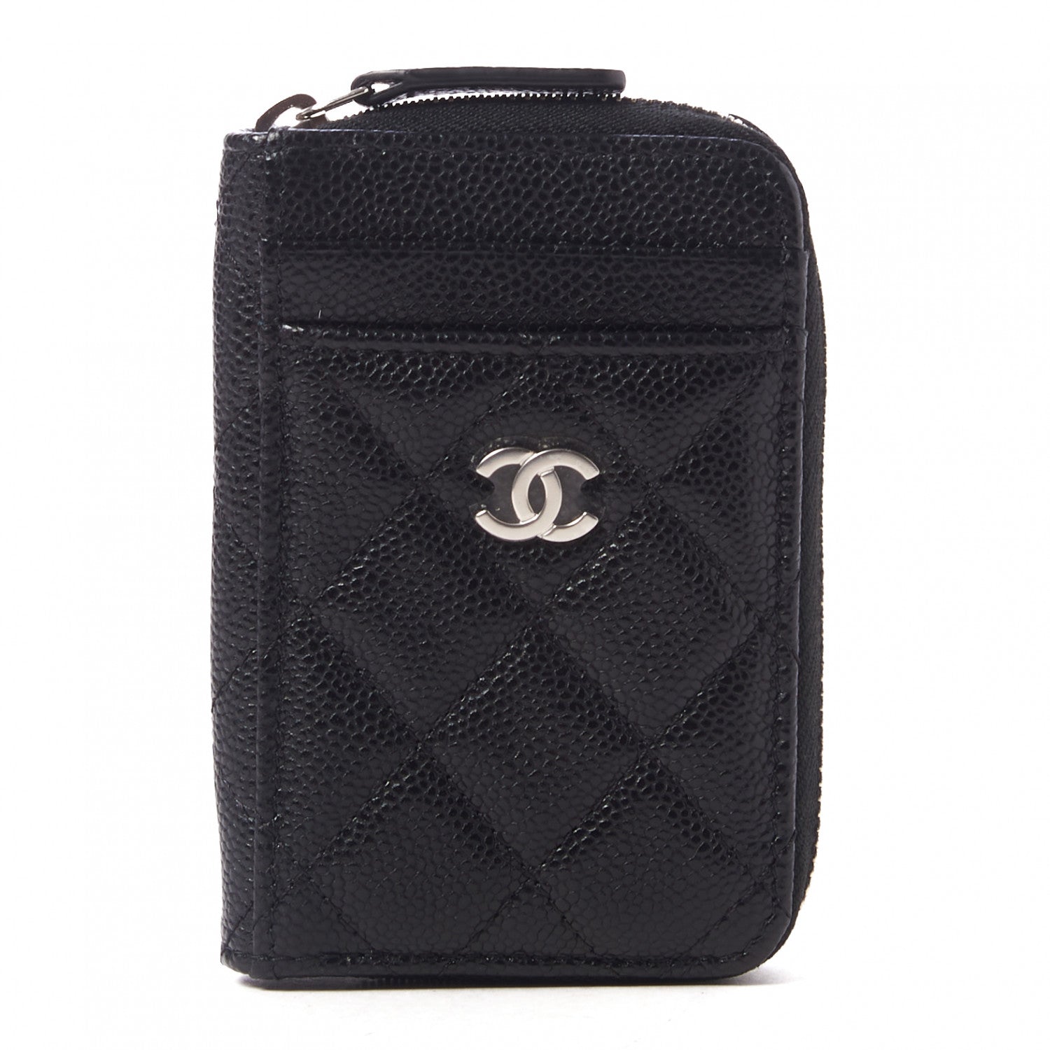 Chanel Caviar Quilted Zip Card Holder Black 1 of 9