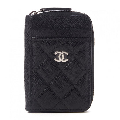 Chanel Caviar Quilted Zip Card Holder Black 1 of 9