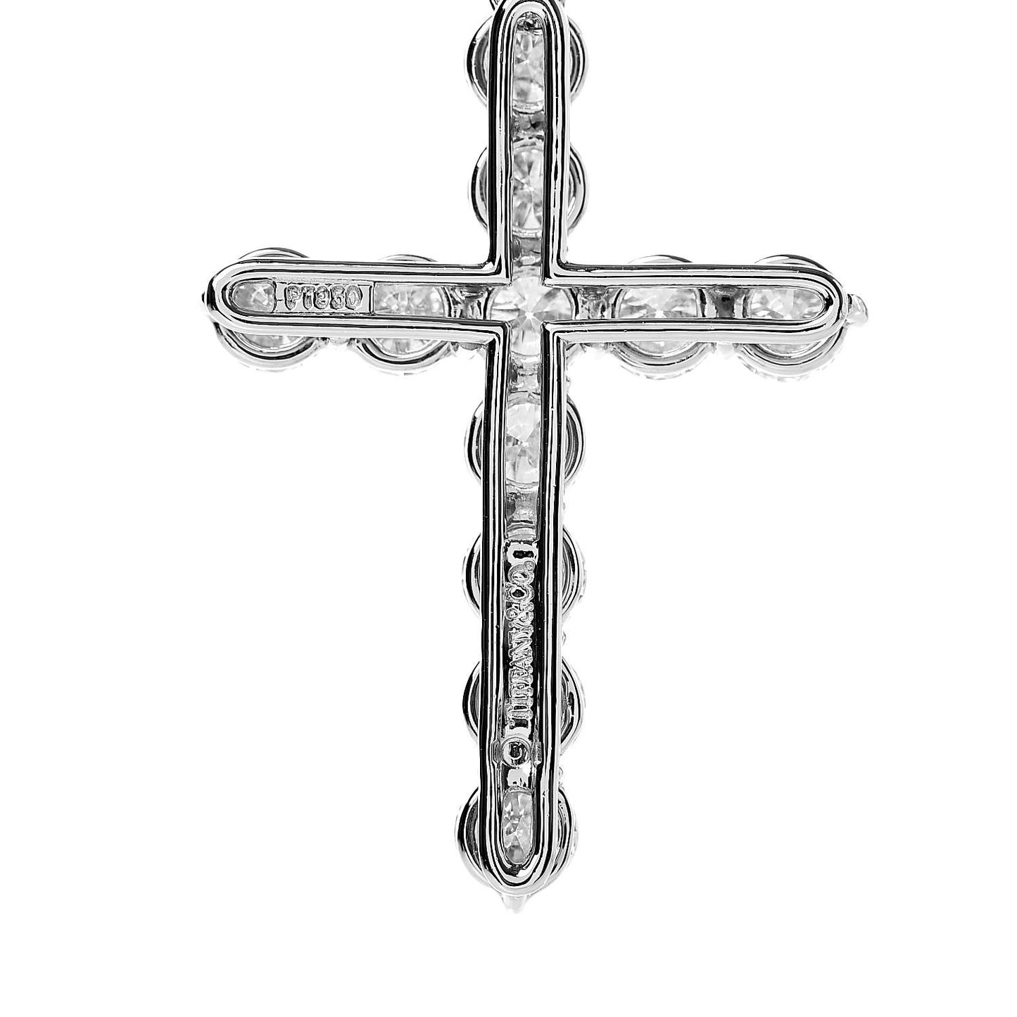 Platinum Diamond Extra Large Cross Pendant Necklace