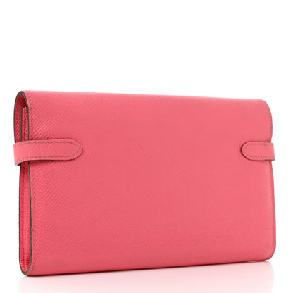Hermes Epsom Kelly Longue Wallet Rose Azalee 3 of 9