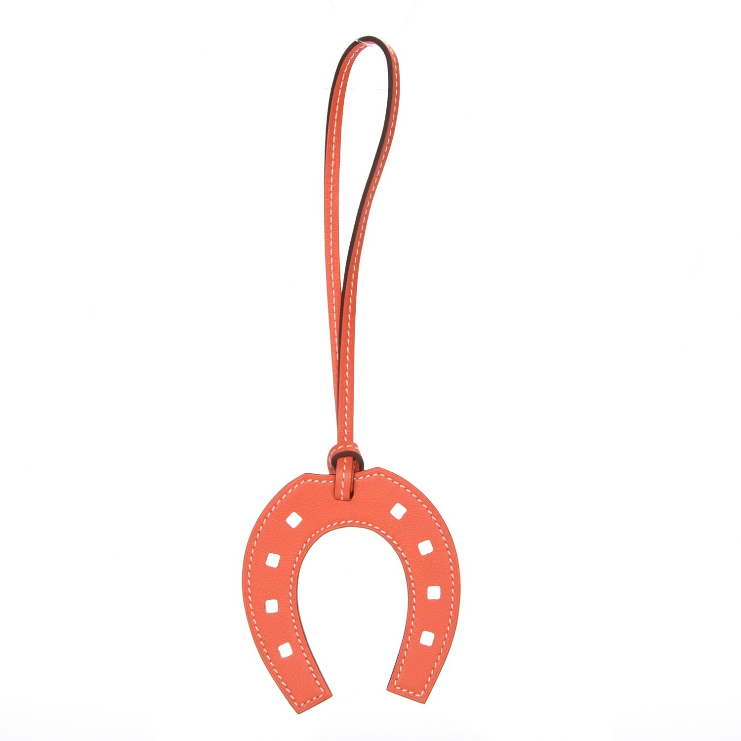 Hermes Swift Paddock Horseshoe Bag Charm Orange Poppy 1 of 4