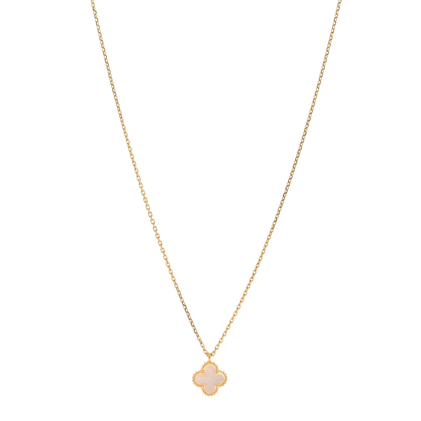 18K Yellow Gold Mother of Pearl Sweet Alhambra Pendant Necklace