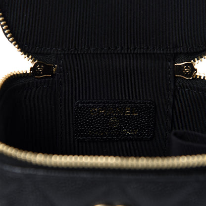 Chanel Caviar Quilted Mini Pearl On Top Vanity Case With Chain Black 8 of 11