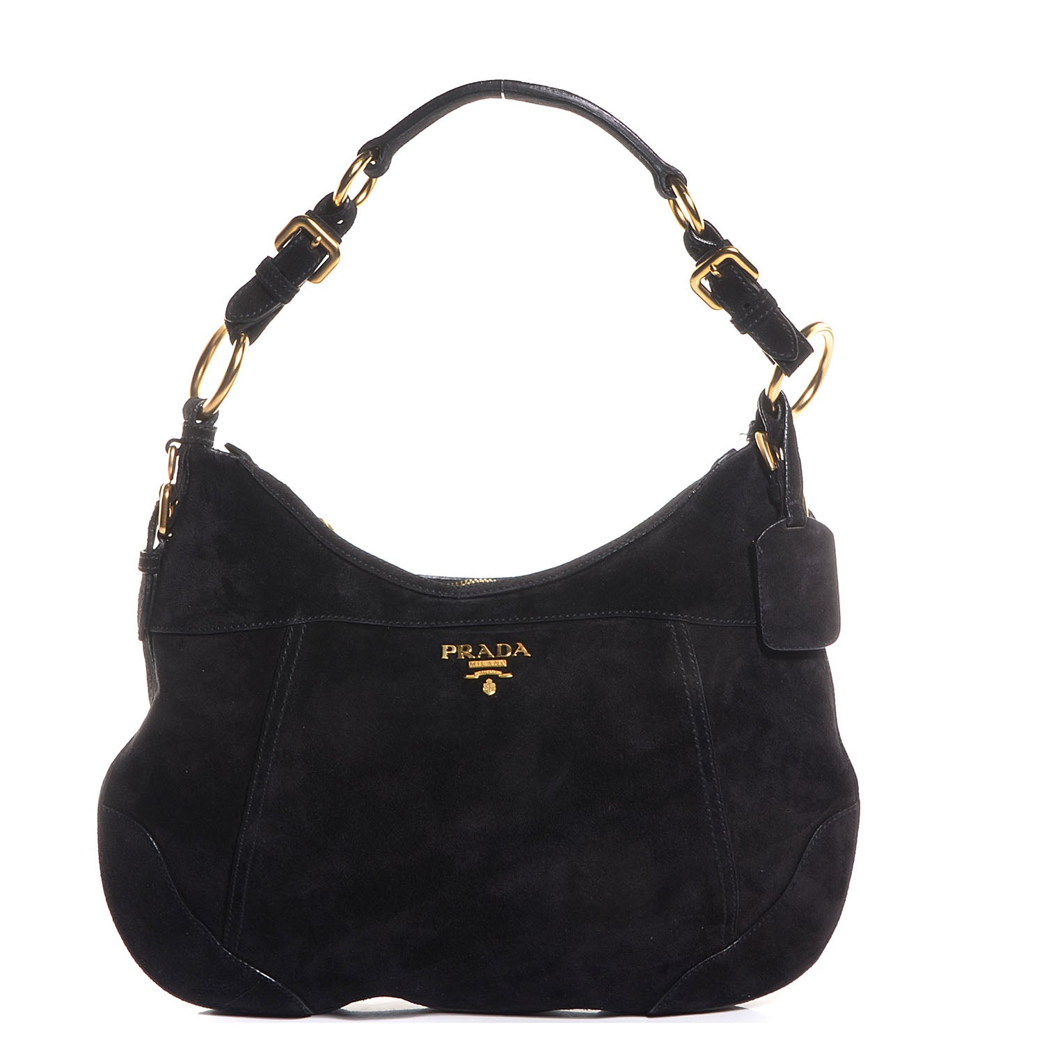 Prada Scamosciato Suede Hobo Nero Black 1 of 10