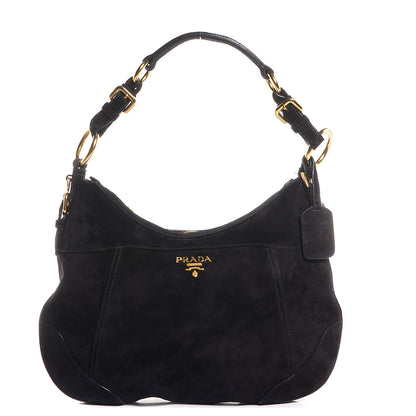 Prada Scamosciato Suede Hobo Nero Black 1 of 10