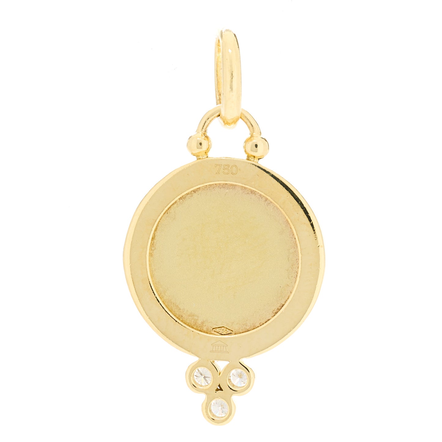18K Yellow Gold Diamond 14mm Angel Pendant