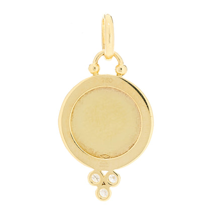 Temple St. Clair 18K Yellow Gold Diamond 14mm Angel Pendant 4 of 4