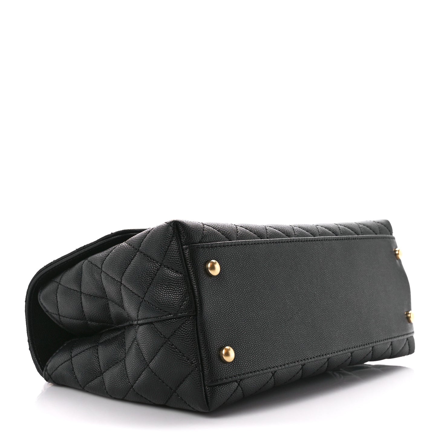 Caviar Quilted Small Coco Chain Handle Flap Black