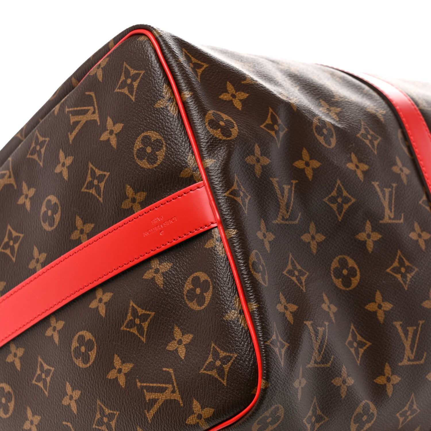 Louis Vuitton Calfskin Monogram Keepall Bandouliere 50 Coquelicot 8 of 9