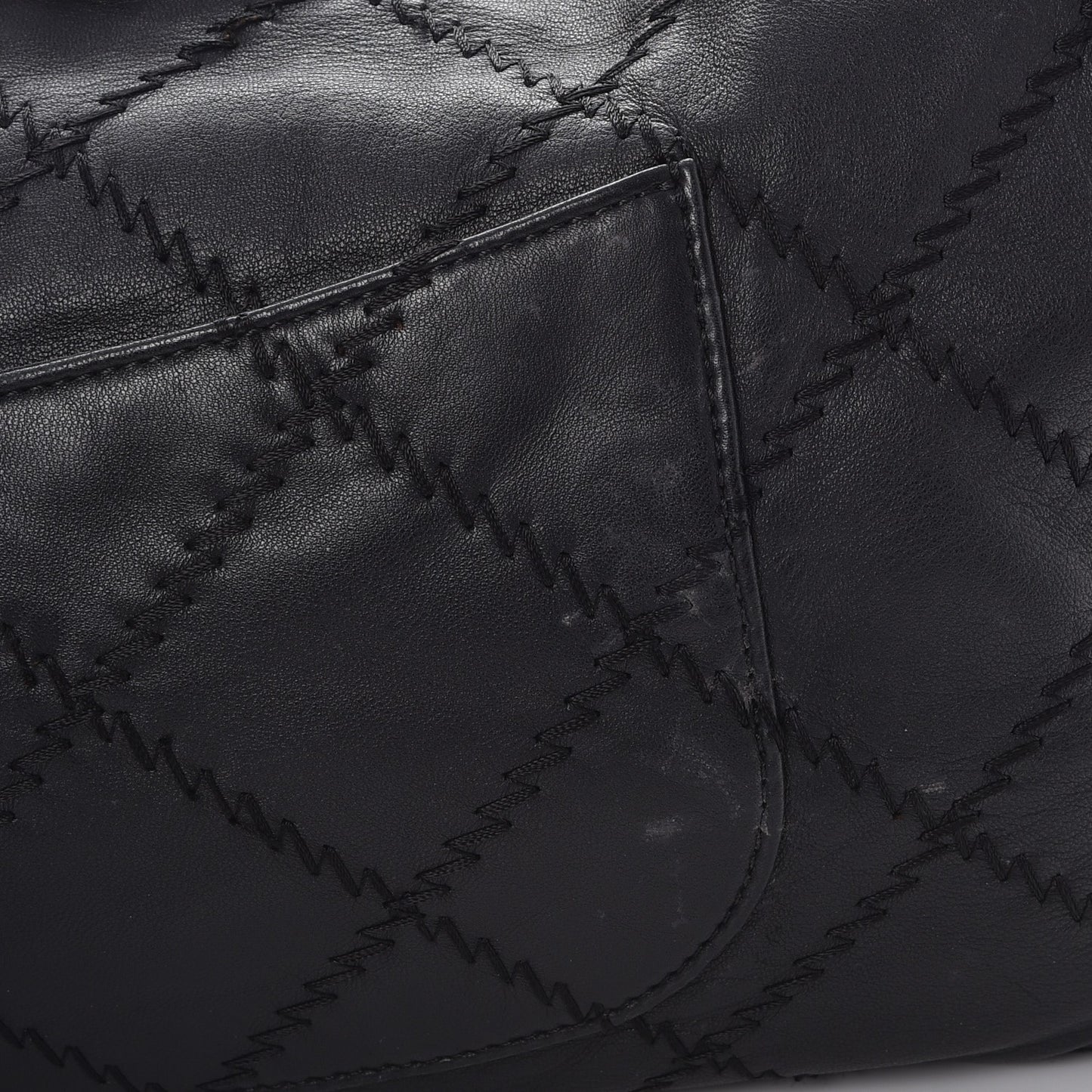 Lambskin Ultimate Stitch Maxi Flap Black