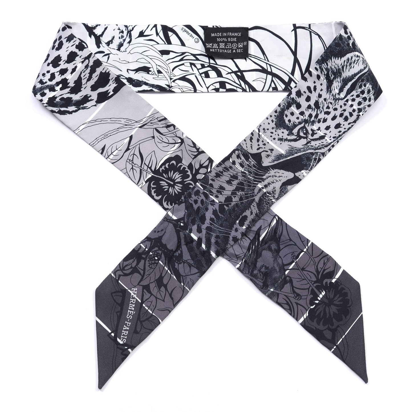 Silk Jungle Love Rainbow Twilly Gris Black White