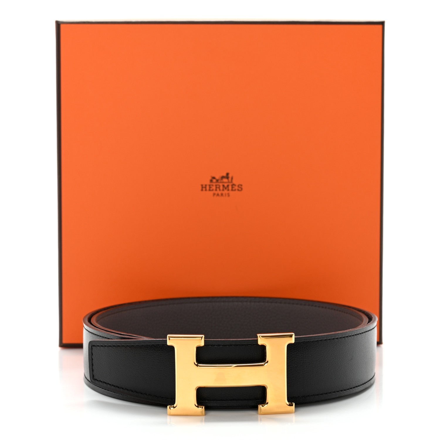Hermes Box Togo 42mm Constance H Belt 85 Black Etain 6 of 6
