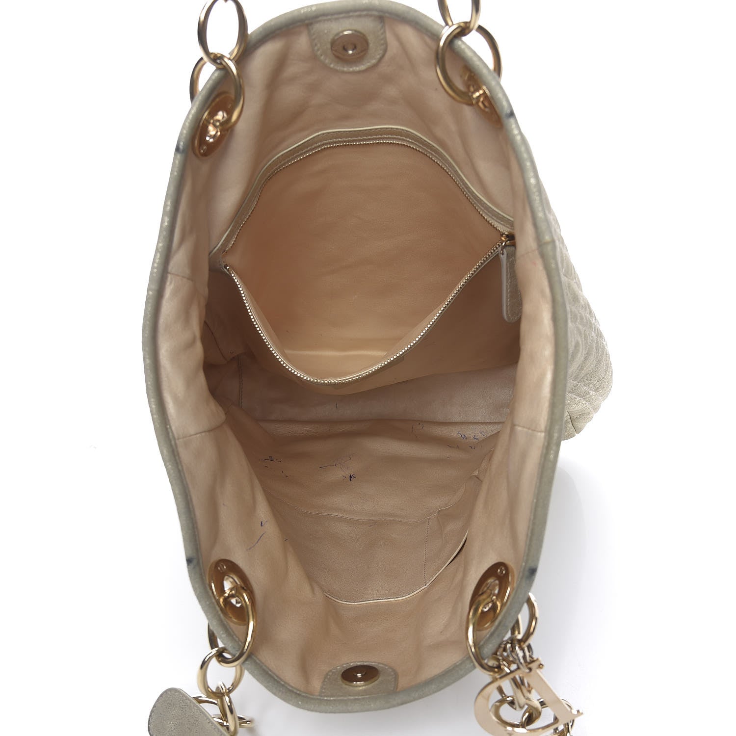 Christian Dior Metallic Lambskin Cannage Dior Soft Shopping Tote Gold 5 of 31