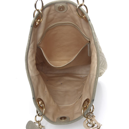 Christian Dior Metallic Lambskin Cannage Dior Soft Shopping Tote Gold 5 of 31
