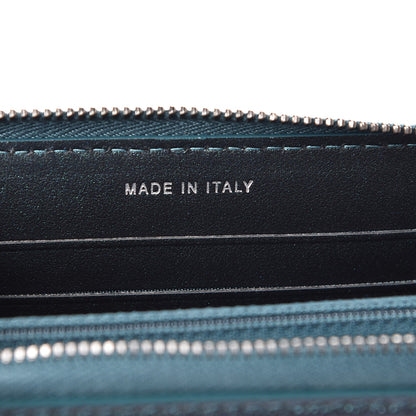 Chanel Iridescent Caviar Quilted Medium Filigree Zip Around Wallet Dark Turquoise 7 of 9