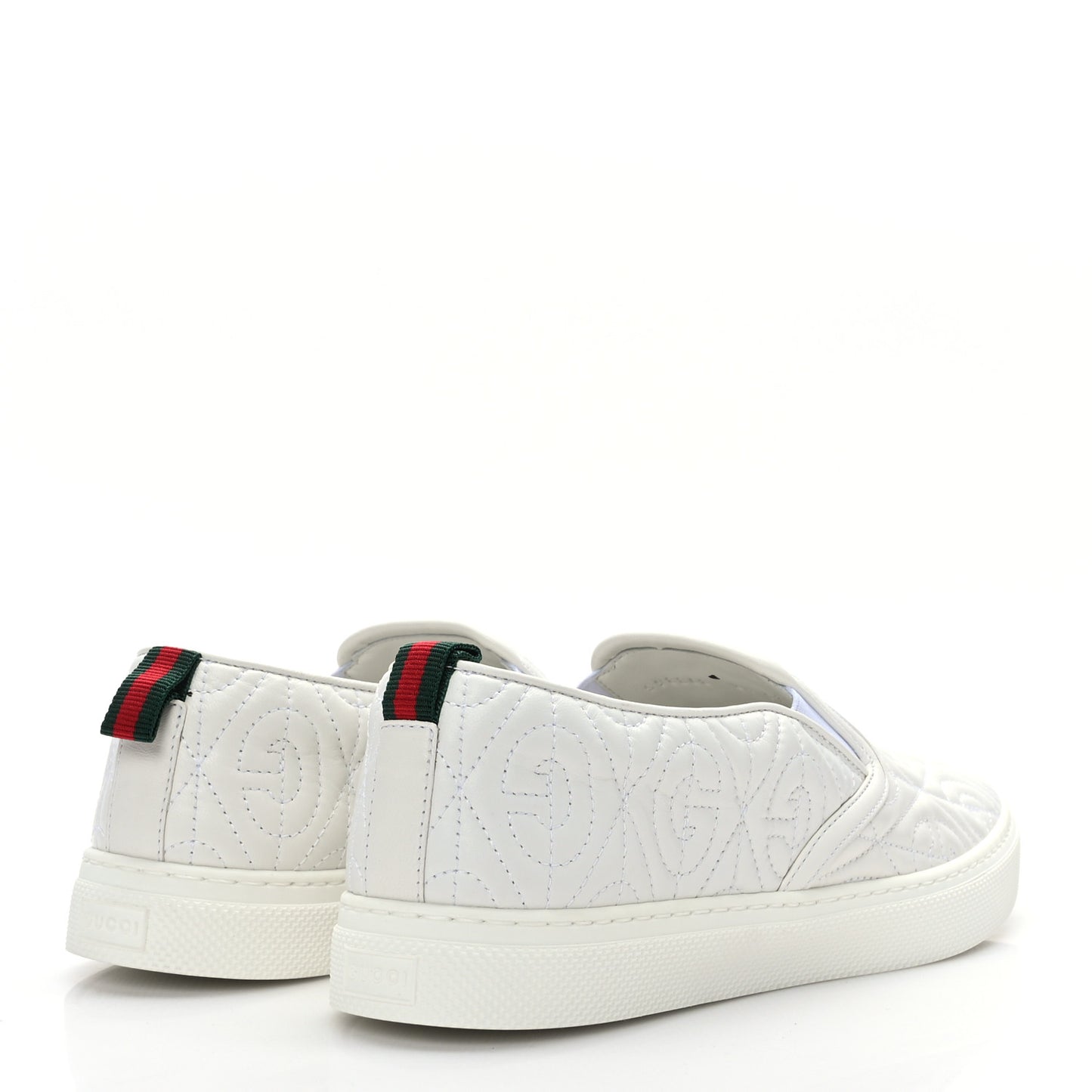 Nappa Web G Rhombus Quilted Mens Slip On Sneakers 8.5 Great White