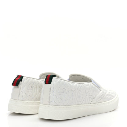 Gucci Nappa Web G Rhombus Quilted Mens Slip On Sneakers 8.5 Great White 4 of 7