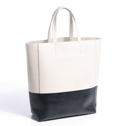 Celine Grained Calfskin Small Vertical Bi-Cabas Cream Black 3 of 8