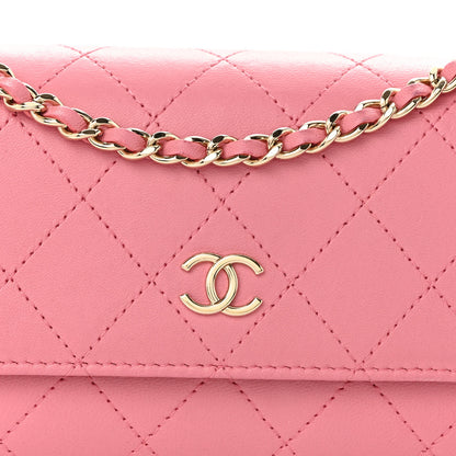 Chanel Lambskin Quilted Chain Around Clutch On Chain Pink 8 of 12