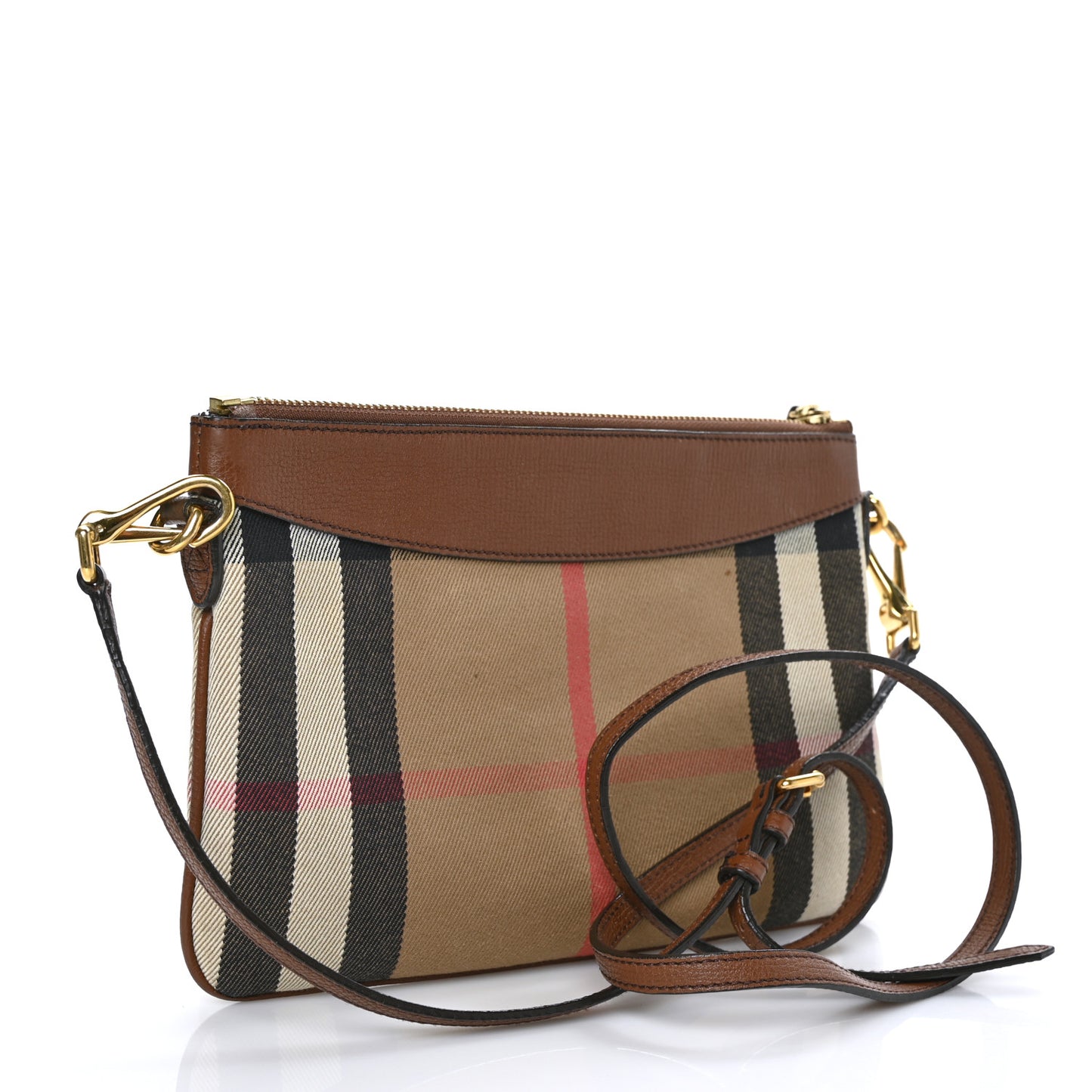 House Check Derby Peyton Crossbody Clutch Bag Tan