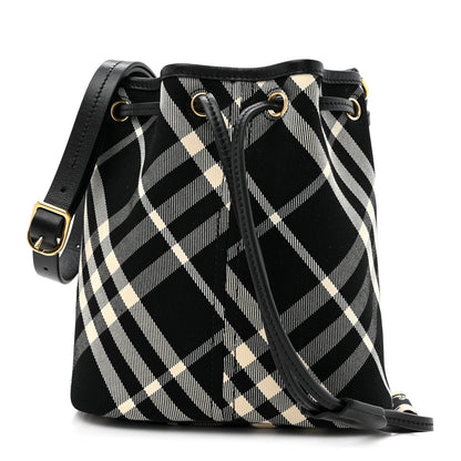 Burberry Check Mini Bucket Bag Black Calico 1 of 10