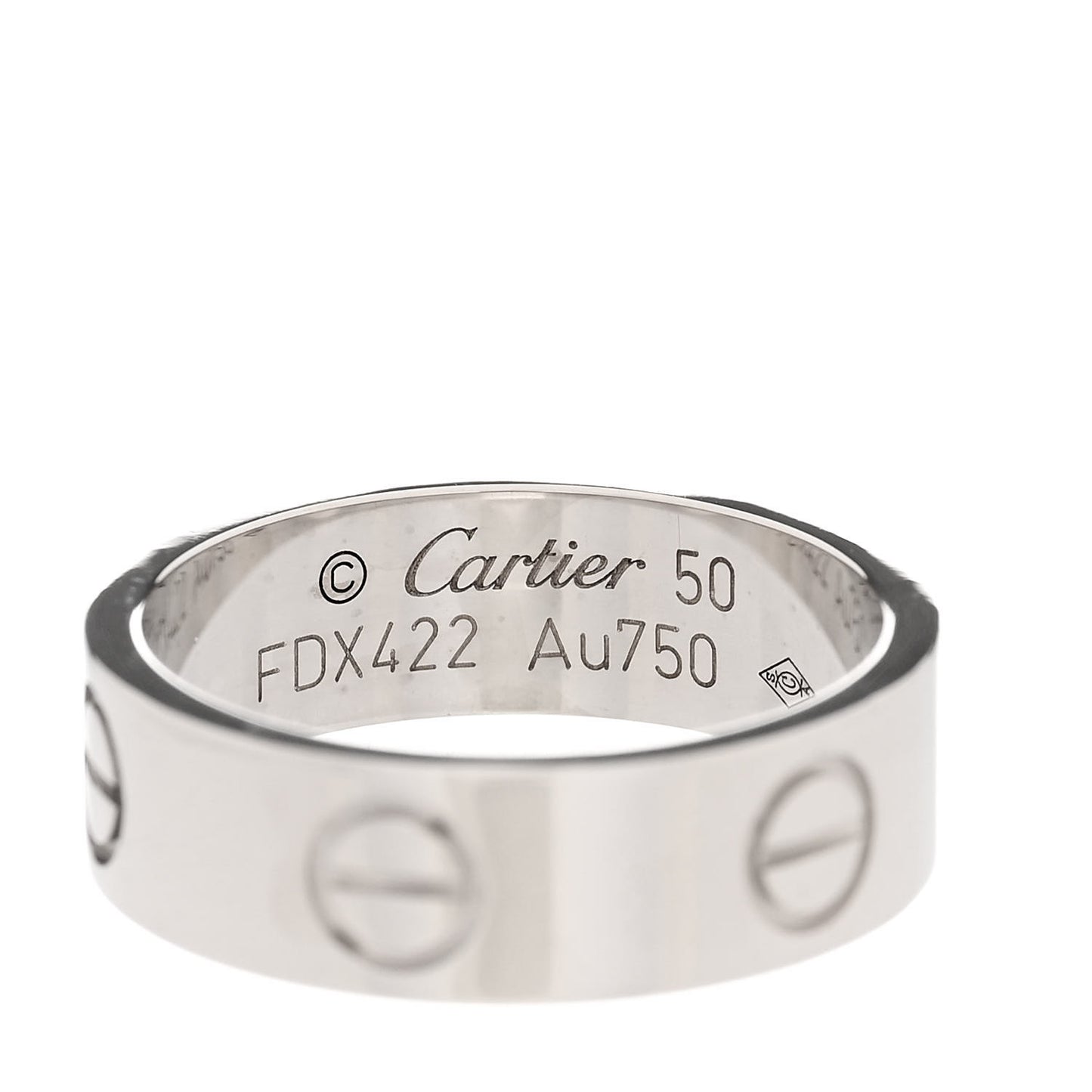 18K White Gold 5.5mm LOVE Ring 50 5.25