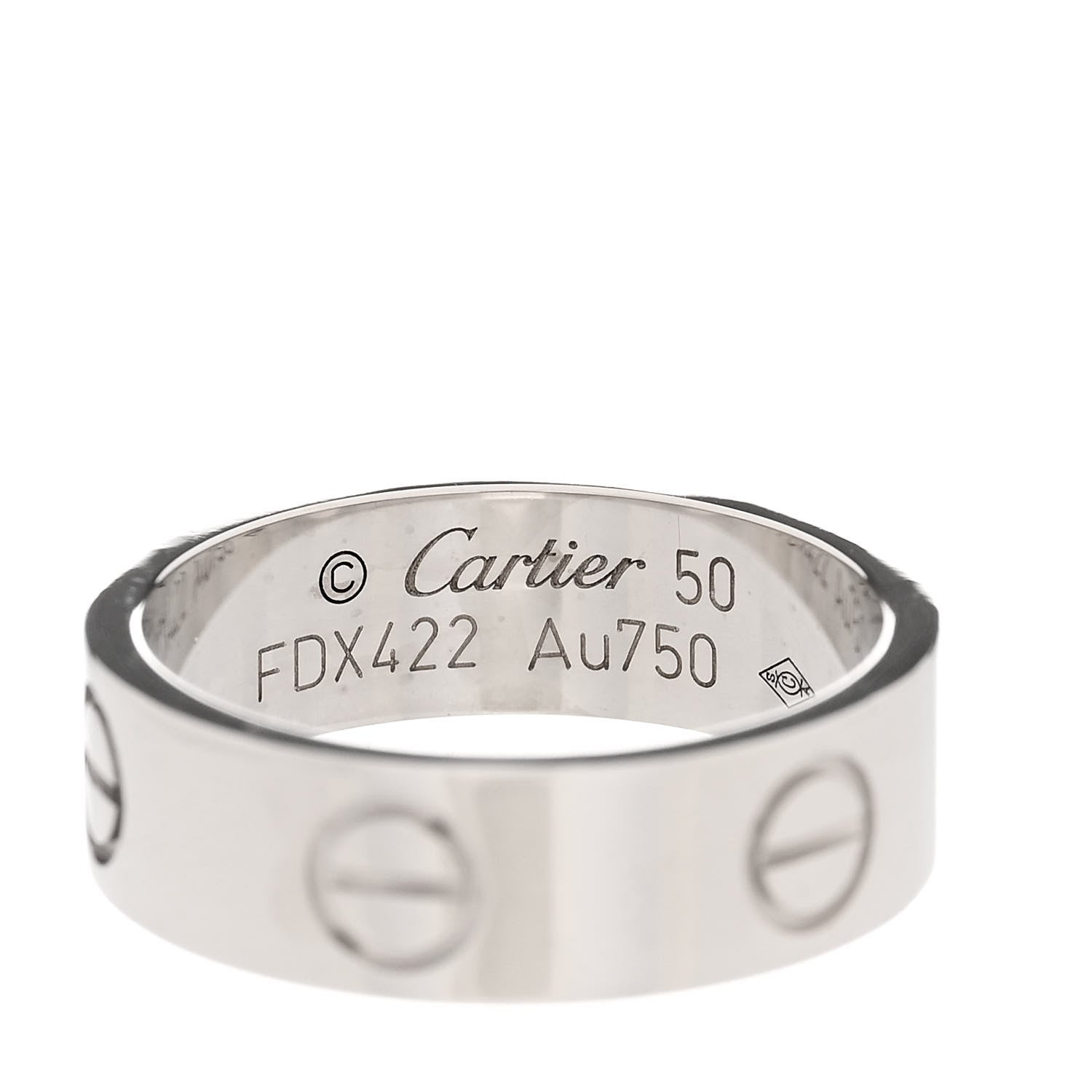 Cartier 18K White Gold 5.5mm LOVE Ring 50 5.25 4 of 5