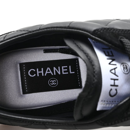 Chanel Suede Calfskin Quilted Sneakers 39.5 Black 8 of 10