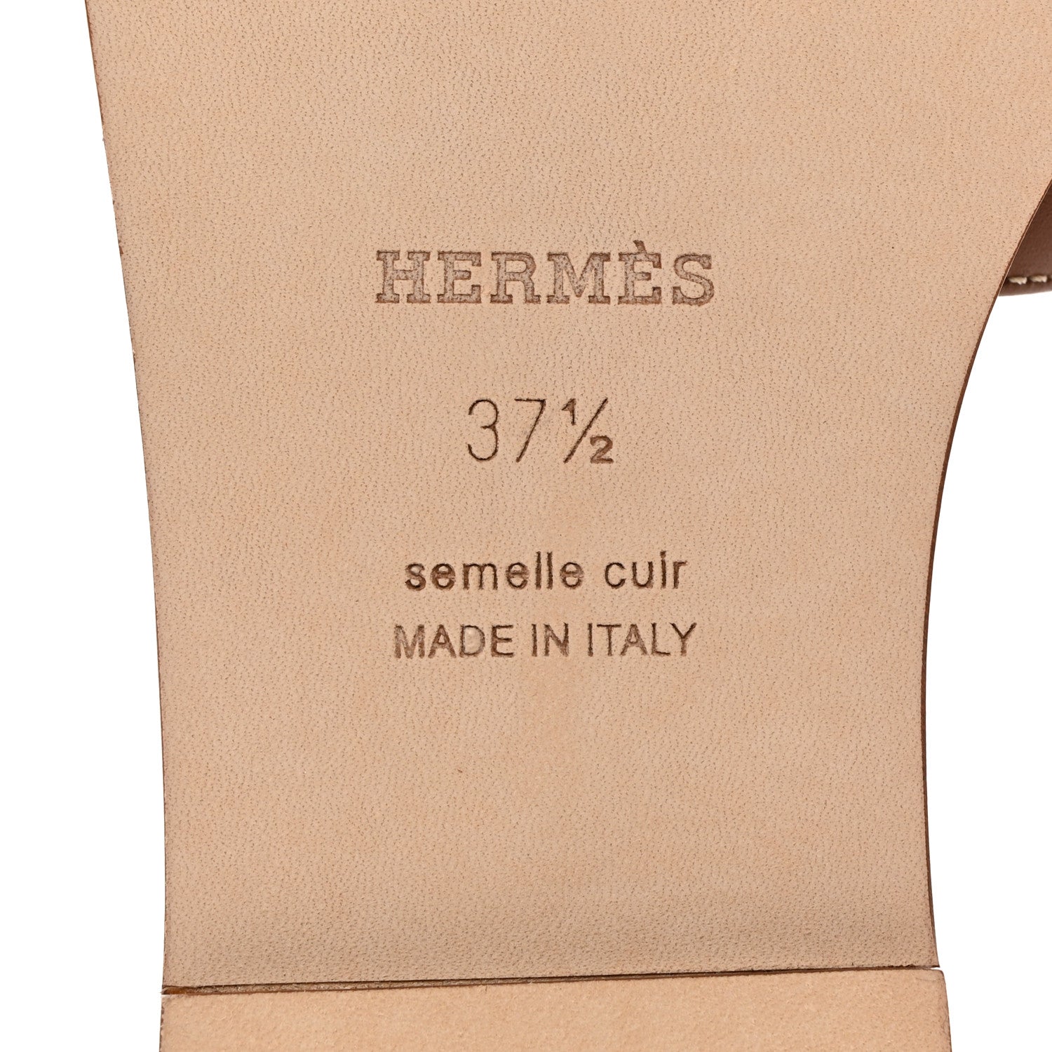 Hermes Box Calfskin Oran Sandals 37.5 Gold 8 of 9