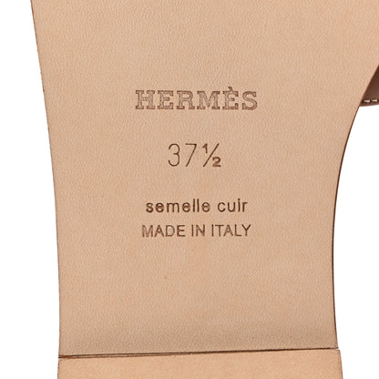 Hermes Box Calfskin Oran Sandals 37.5 Gold 8 of 9