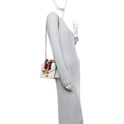 Gucci Calfskin Mini Sylvie Chain Shoulder Bag White 2 of 16