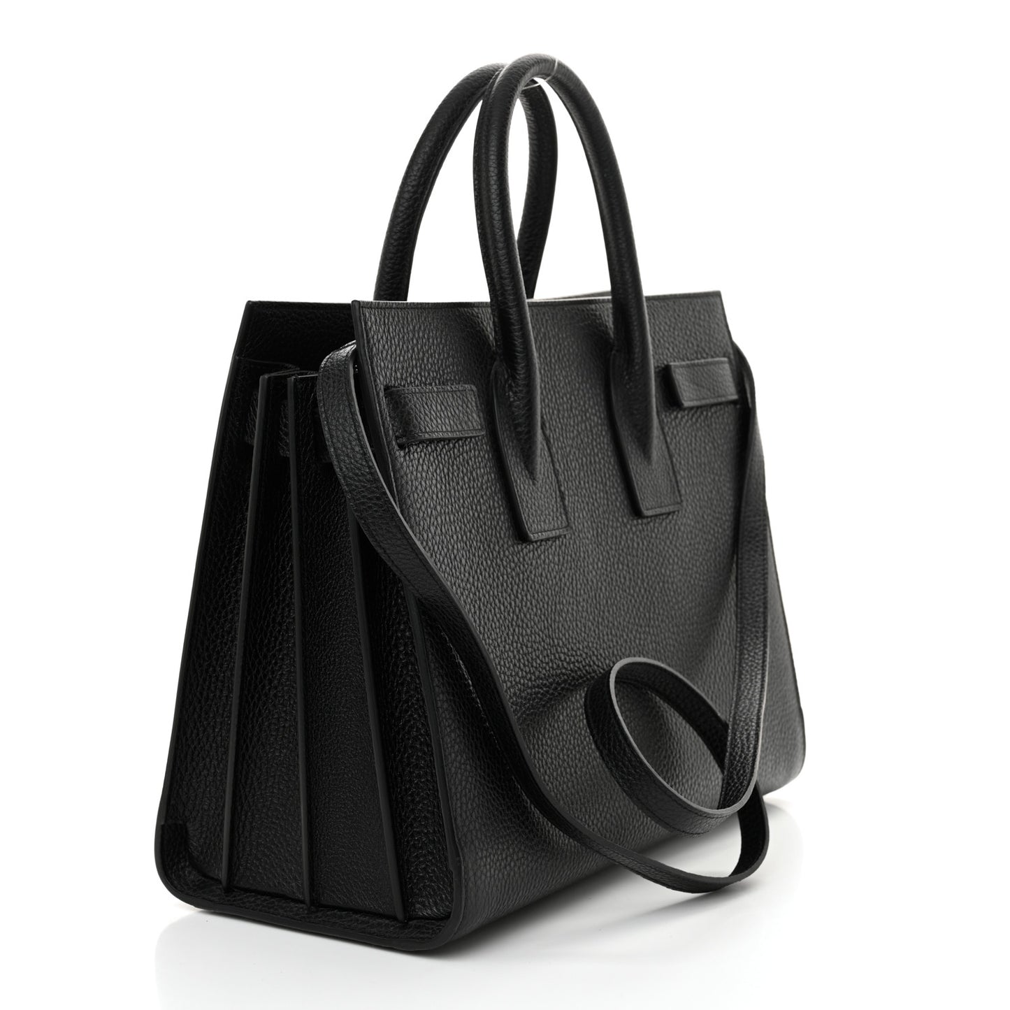 Grained Calfskin Small Sac De Jour Black