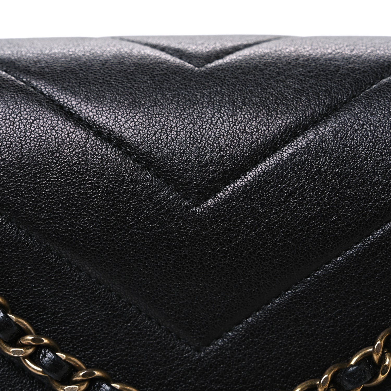 Chanel Lambskin Chevron Quilted Medium Envelope Flap Black 8 of 10