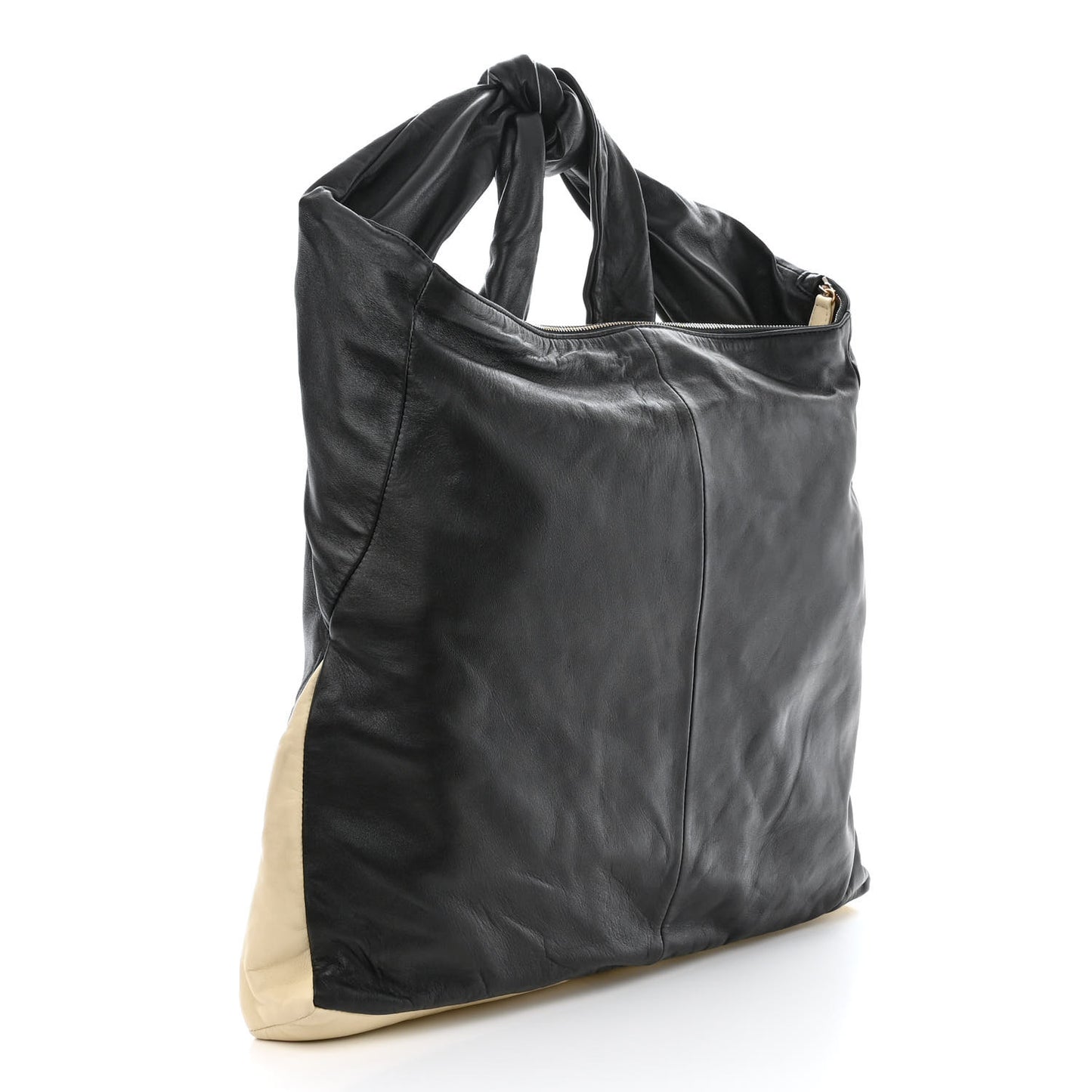 Lambskin Large Girl Bag Black Beige