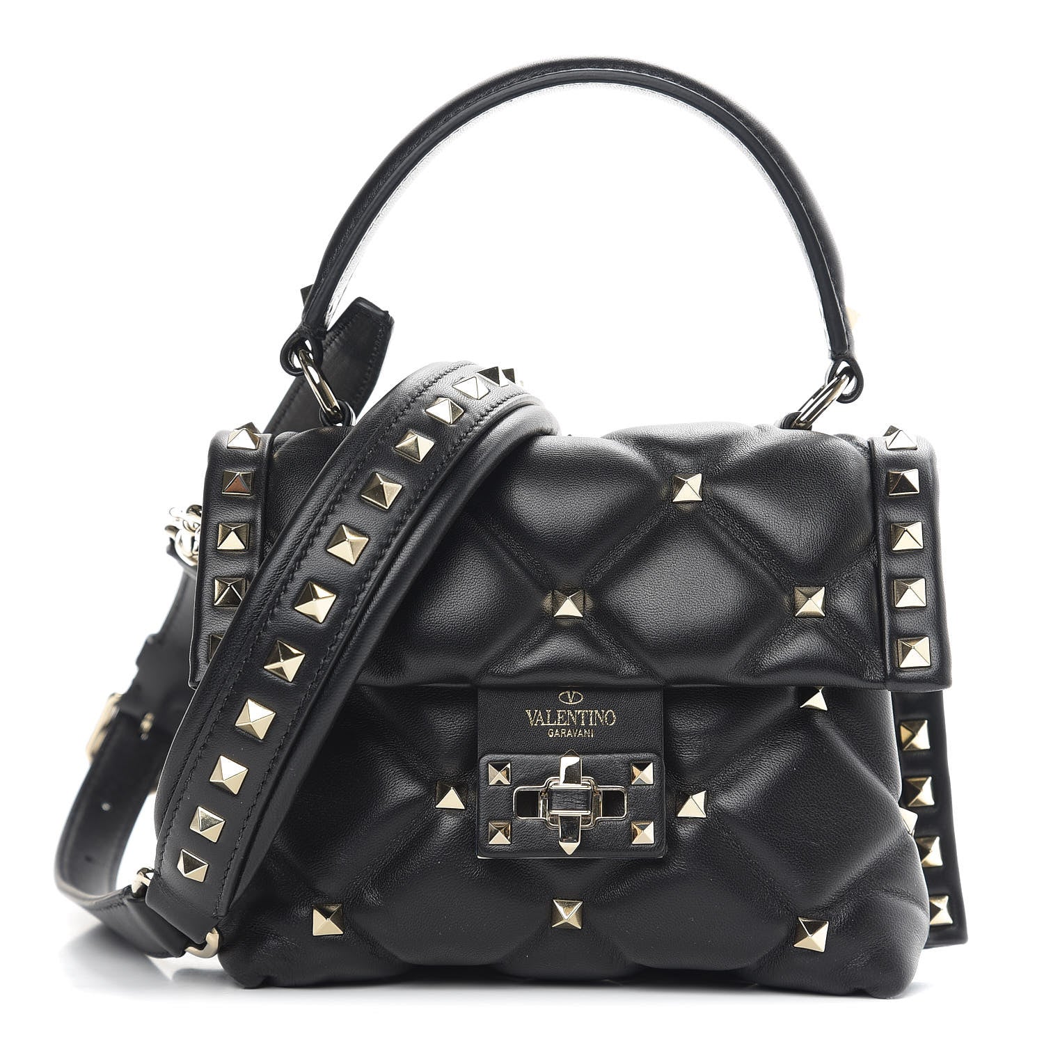 Valentino Garavani Nappa Mini Candystud Top Handle Bag Black 1 of 8