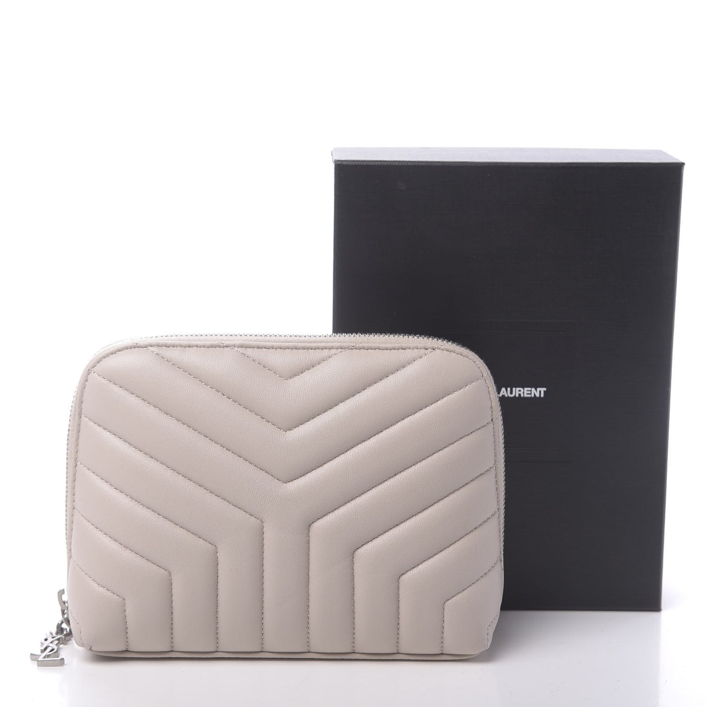 Lambskin Matelasse Cosmetic Case Ivory