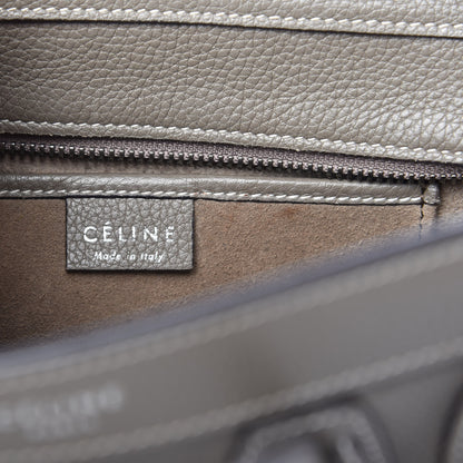 Celine Drummed Calfskin Nano Luggage Souris 6 of 9