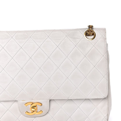Chanel Lambskin Quilted Medium Double Flap White 18 of 27