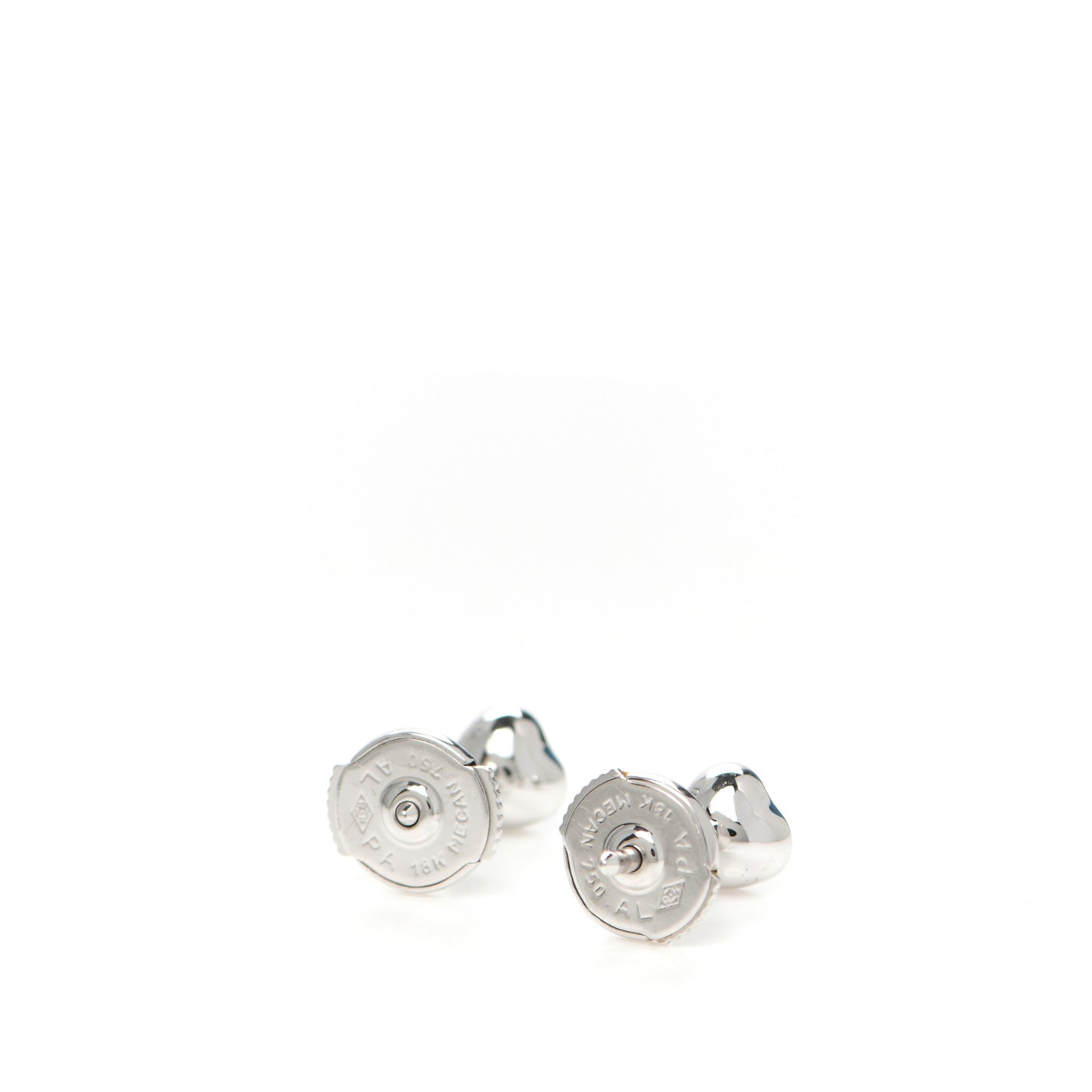 18K White Gold Diamond Diamants Legers de Cartier Heart Motif Earrings