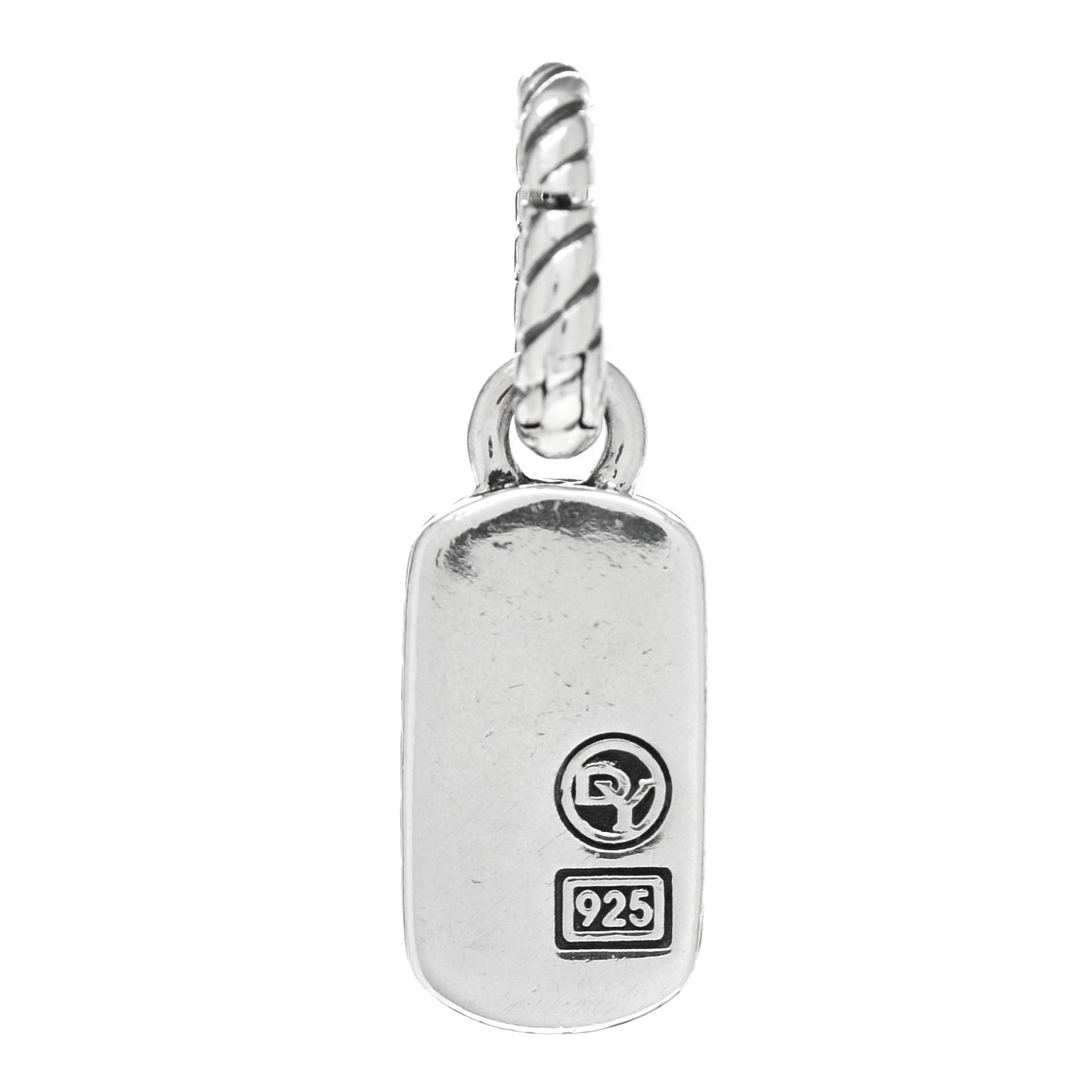 Sterling Silver Diamond Midnight Melange Dog Tag Pendant