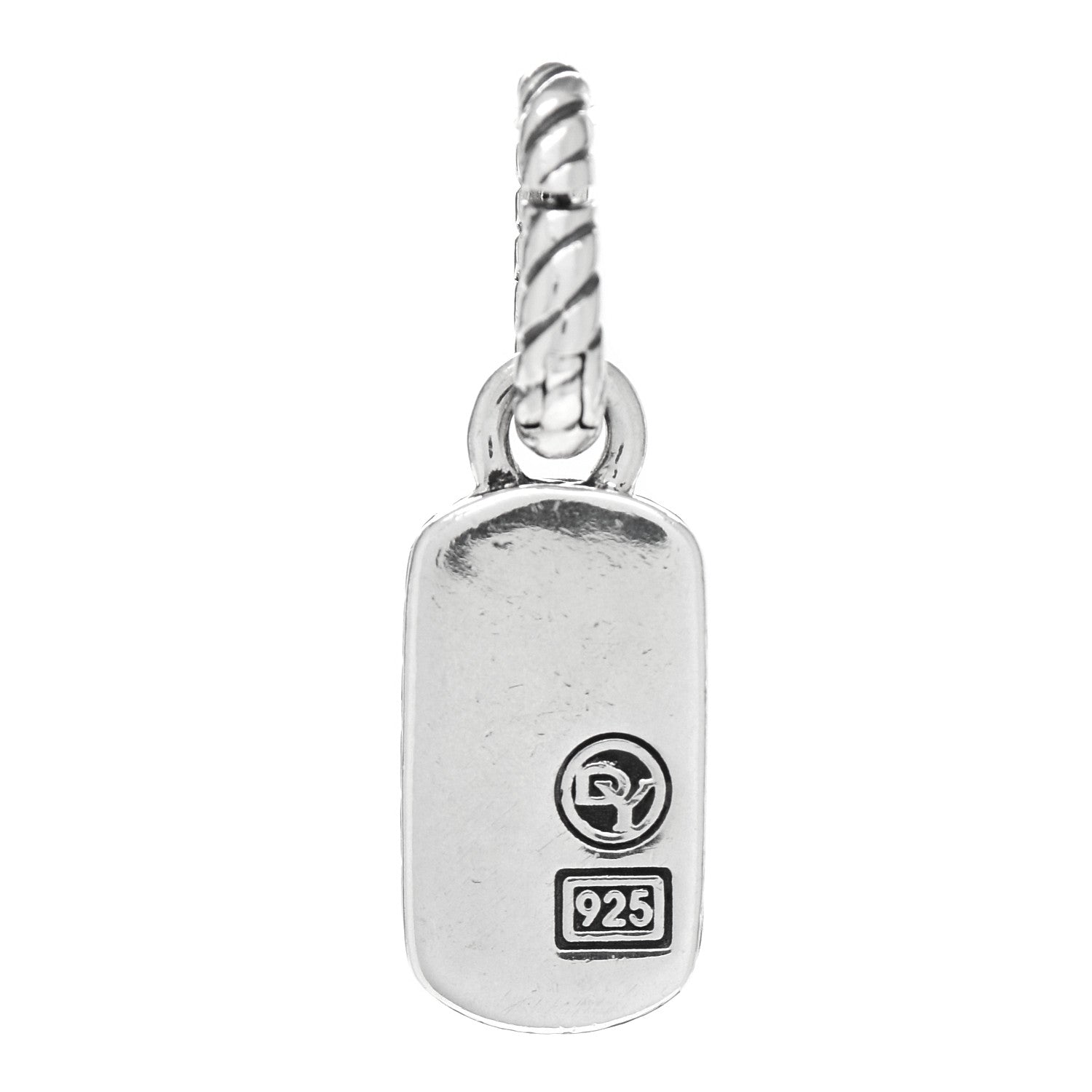 David Yurman Sterling Silver Diamond Midnight Melange Dog Tag Pendant 3 of 3