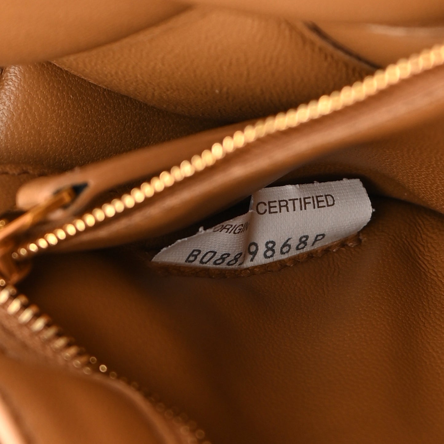 Nappa Maxi Intreccio Padded Cassette Crossbody Bag Caramel