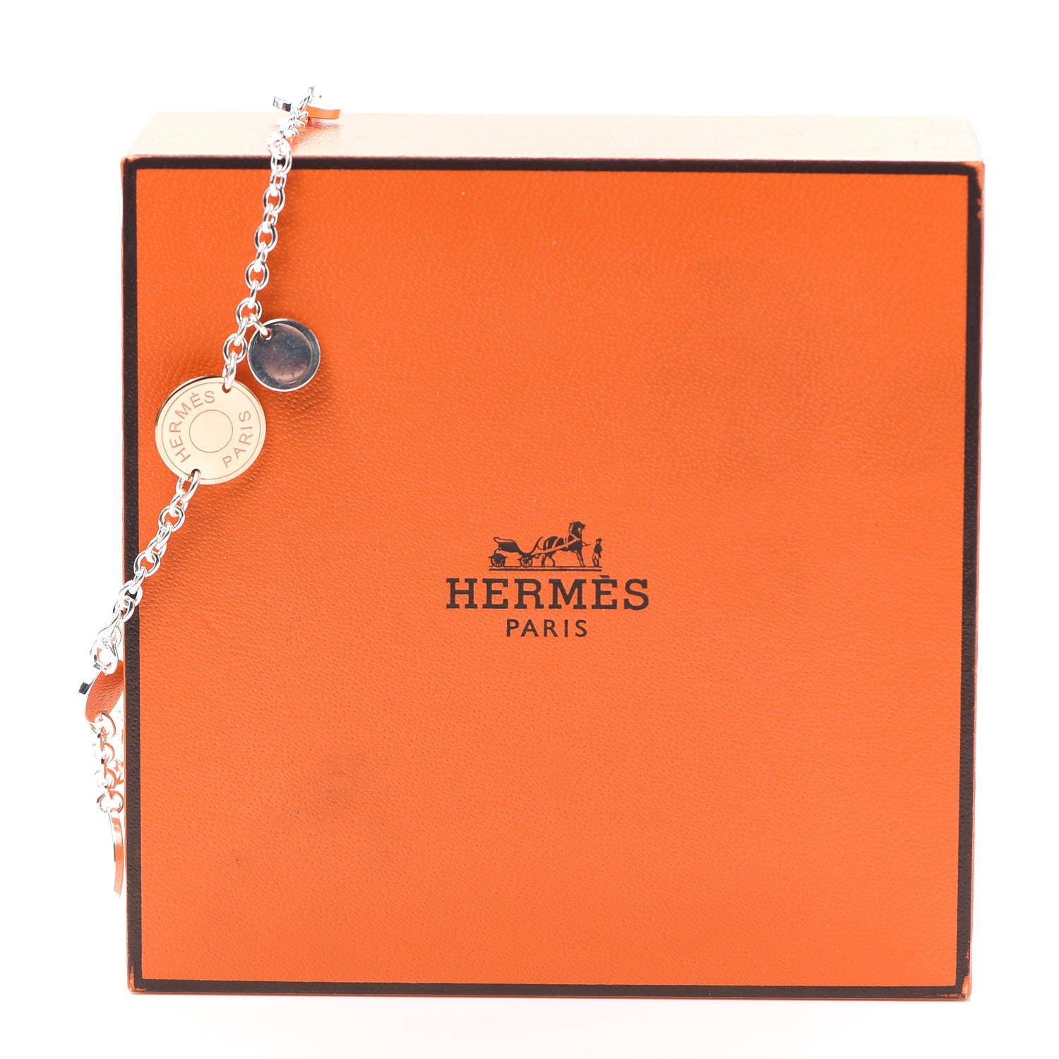 Hermes Sterling Silver 18K Rose Gold Confettis Bracelet LG 6 of 6