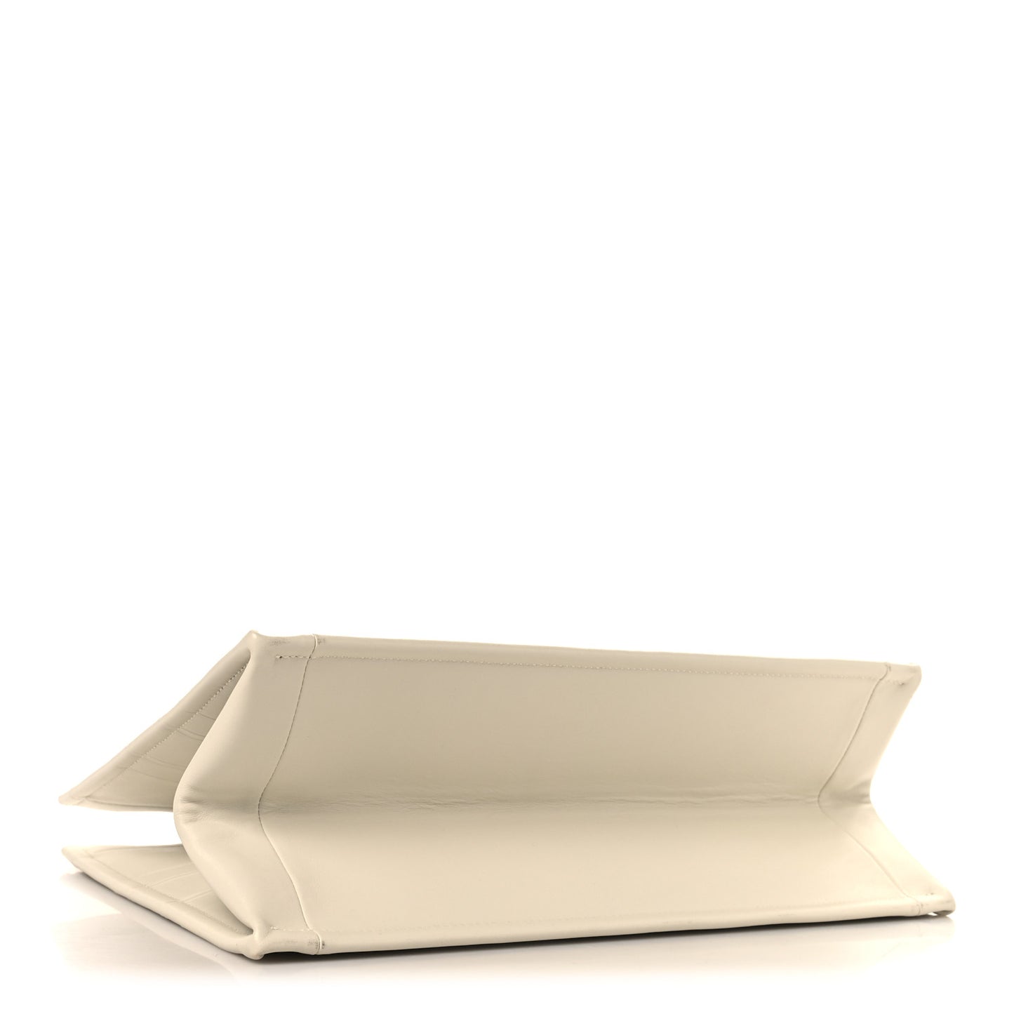 Calfskin Embossed Medium Book Tote Ivory