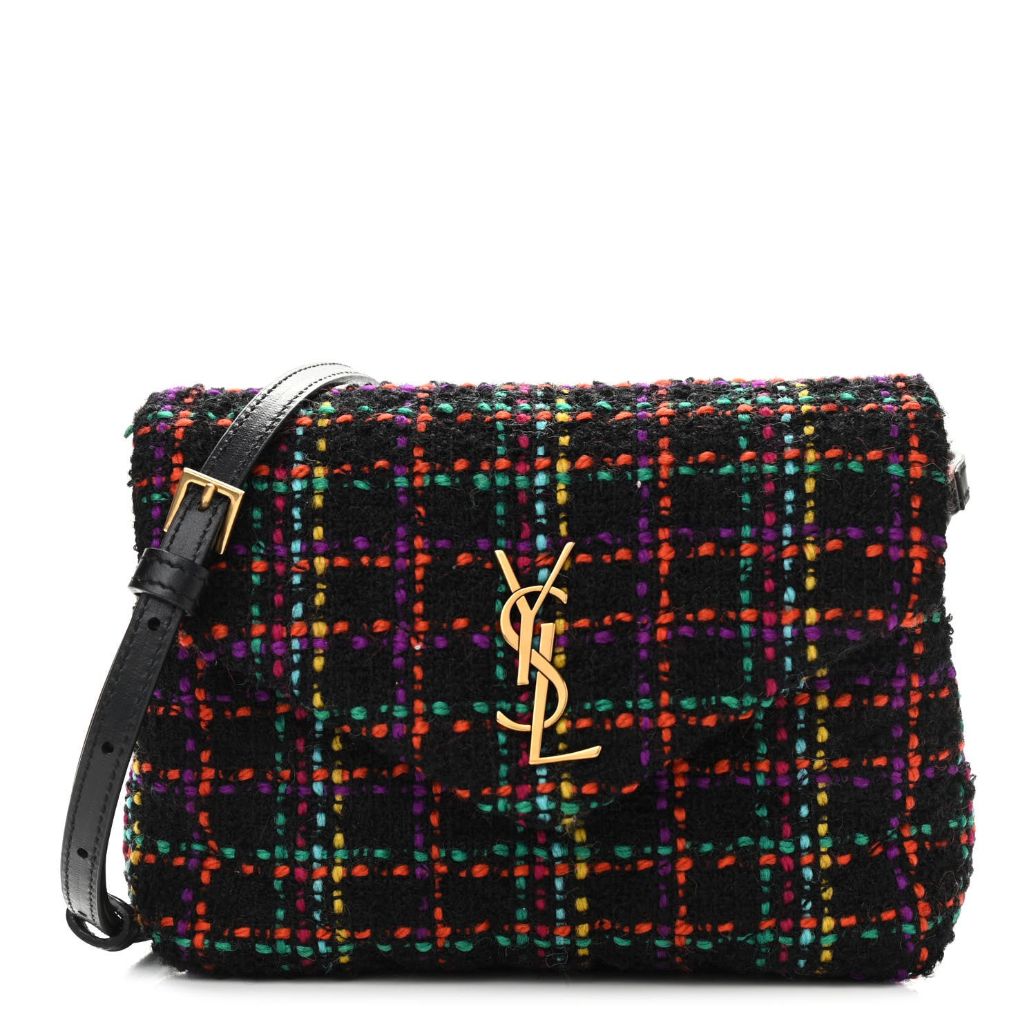 Saint Laurent Tweed Toy Loulou Shoulder Bag Black 1 of 12