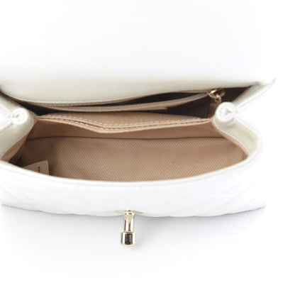 Chanel Iridescent Caviar Quilted Extra Mini Coco Handle Flap White 6 of 11