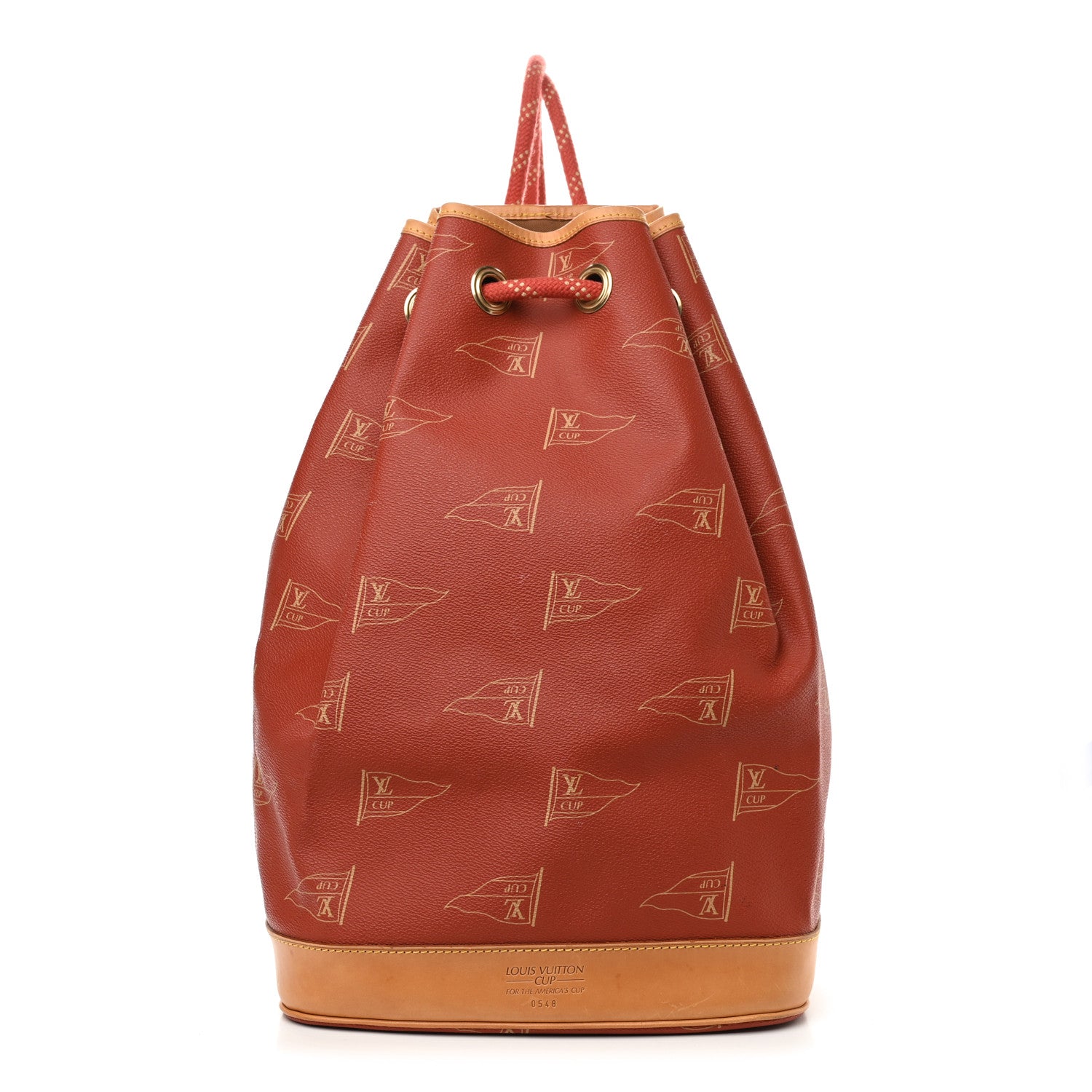 Louis Vuitton Canvas Americas Cup 1995 Saint Tropez Drawstring Bag Red 1 of 13